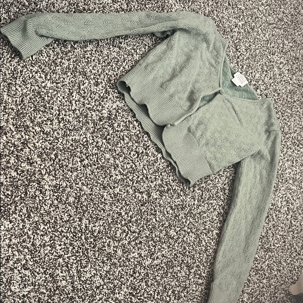 Falls Creek Green Kids Cropped Sweater